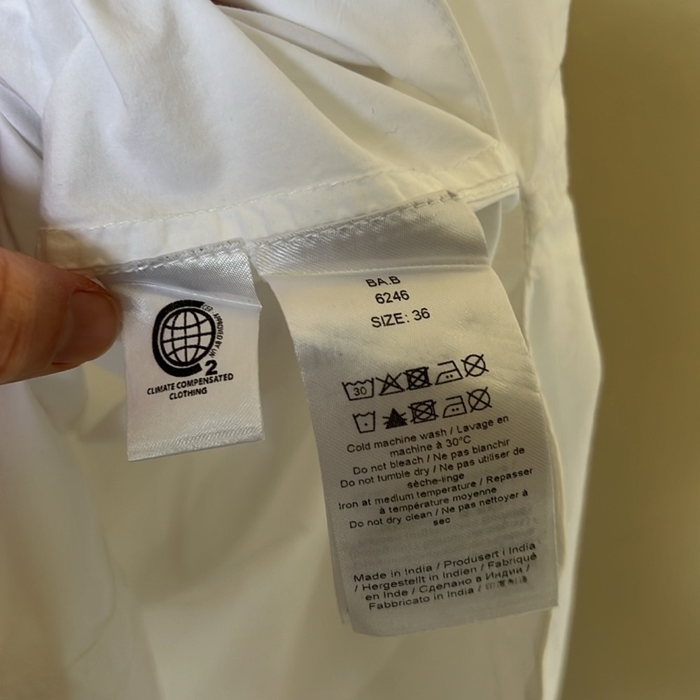 GANNI white asymmetrical organic cotton button down shirt - Picture 10 of 14